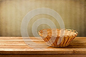 Background with empty basket