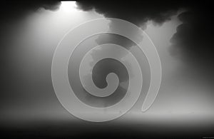 Background of an empty dark room smoke and dust