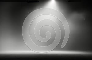 Background of an empty dark room smoke and dust