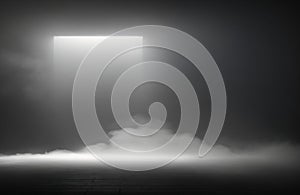 Background of an empty dark room smoke and dust