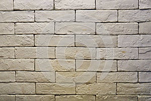 Background of empty white brick old wall