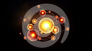 Background enhances the luminous effect of the spheres creating a