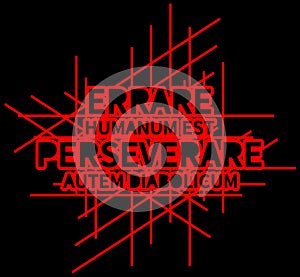 Background Errare humanum est perseverare autem diabolicum, lines, red, black,