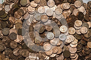 Background with euro cent coins