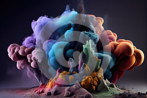 Background of Exploding colour, smoke, energy, underwater, wallpaper, background, generative ai