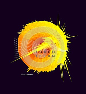 Background with exploding rays. Abstract vector illustration with dynamic effect. Cover design template.
