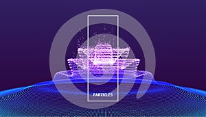 Background with explosion. Abstract vector illustration with dynamic effect. 3d futuristic technology style. Can be used for