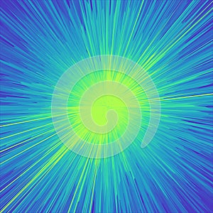 Background with explosion. Starburst dynamic lines. Solar or starlight emission. 3d futuristic technology style. Vector