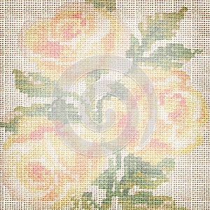 Background fabric with the embroidered roses