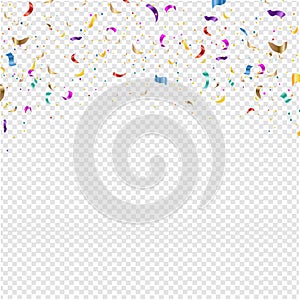 Background With Falling Confetti Transparent Background