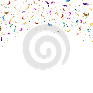 Background With Falling Confetti White Background