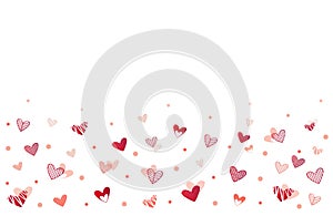 Background falling hearts below