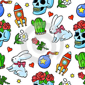 Background with fashion stickers