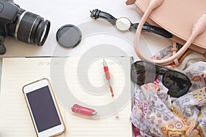 Background fashion of woman prepare journey