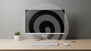 Background features a plain, smooth gray wall, enhancing the clean