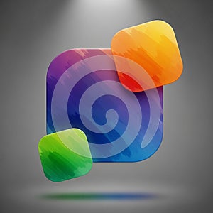 Background features a spotlight effect casting a subtle shadow beneath the