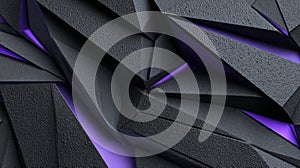 The background features a vibrant purple abstract geometric low poly pattern with striking triangular facets and