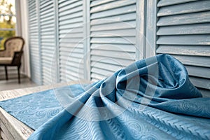 Shutter blue textile texture background