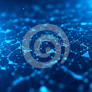 Background featuring a network of interconnected nodes and lines in varying