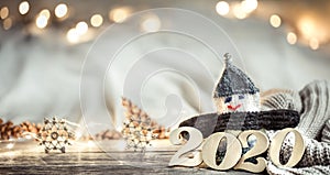 Background festive new year background with numbers 2020