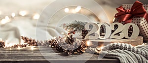 Background festive new year background with numbers 2020