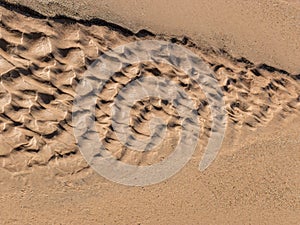 Background from fine and wet sand, sand textures