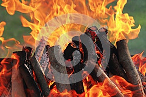 Background of fire as a symbol of hell and eternal torment