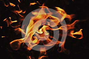 Background of fire as a symbol of hell and inferno