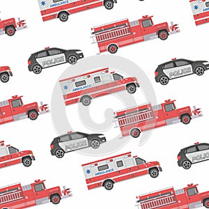 background of the fire engine, ambulance and police