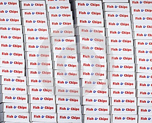Background Of Fish And Chips Takeaway Boxes