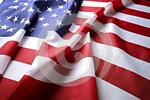 Background flag of the United States of America for national federal holidays celebration and mourning remembrance day. USA symbol