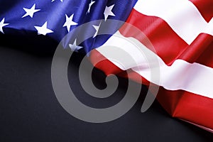 Background flag of the United States of America for national federal holidays celebration and mourning remembrance day. USA symbol