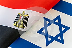 Background of the flags of the israel, Egypt. concept of interaction or counteraction between the two countries. International