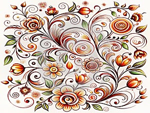 Background Floral Decorative Elements