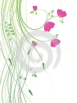 Background with flowers .