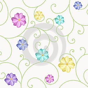 Background with flowers and curls