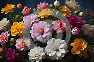 Background flowers, daisies, majors, multicolored background for march 8, mothers day, zinnia