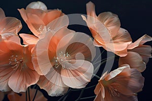 background flowers of pastel color peach fuzz