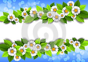 Background with flowers and place for text