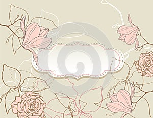 Background with flowers vintage style