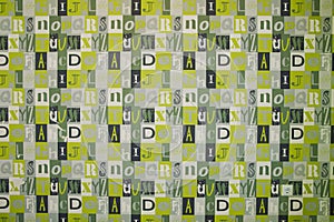 Background fonts . Designed background. Digital collage made of newspaper clippings. Abstract letters background, graphic illustra