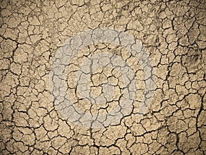 Background in the form of a cracked weathered earth. The crisis of water scarcity in areas without the use of modern land