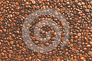 Background formed by coffee beans