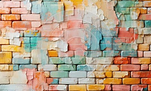 background formed by Worn brick wall