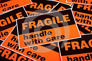 Background of fragile stickers