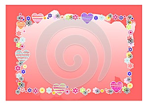 A background, frame happy Valentines Day, pink, Valentine card. A Valentines Day illustration, background, a frame for banners.