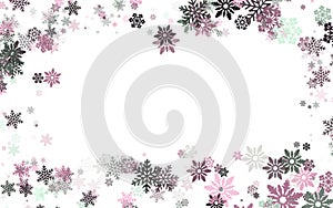 Background, frame of large purple snowflakes