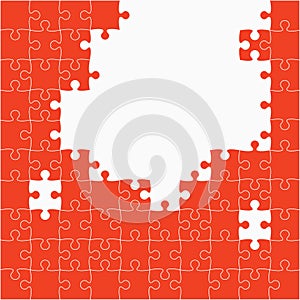 Vector background made pieces puzzle jigsaw, frame