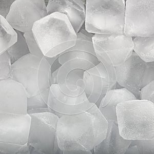 Background of fresh cold ice cubes closeup