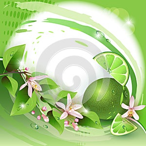 Background with fresh lime